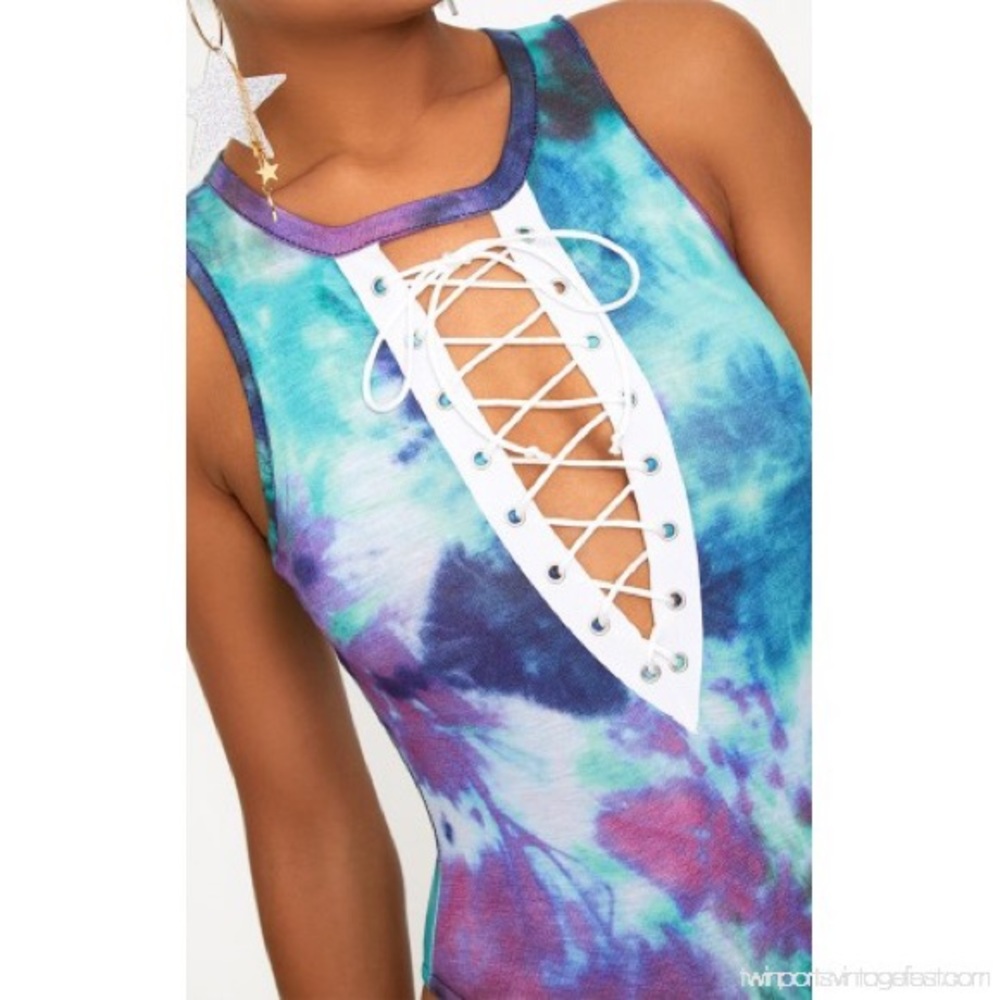 Crisscross tie dye onesie